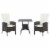 3pcs Patio Reclining Chair Set Rattan Wicker Furniture, Armchairs, Table, White Perspective: front