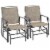 2-Piece Glider Outdoor Chair Set Garden Patio Bistro Swing Furniture Perspective: front
