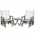 2-Person Gliding Rocking Chairs & Bistro Tea Table Garden Swing Seat Patio White Perspective: front