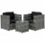 3pc Patio Bistro Set Rattan Wicker Furniture, 2 Armchairs, Table, Black Perspective: front