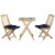 3pc Patio Bistro Set, Folding Garden Furniture, Chairs, Table, Padded Cushions Perspective: front