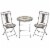 3pc Outdoor Patio Dining Set, 2 Folding Chairs, Table, 8-Pointed Star Mosaic Perspective: front