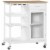 Utility Kitchen Cart Rolling Kitchen Island Storage Trolley w/ Wine Rack, White Perspective: front