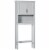 Over The Toilet Storage Cabinet, Double Door Bathroom Organizer w/ Shelf, Grey Perspective: front
