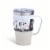 Manna™ Cozy™ Stainless Steel Coffee Mug - Grey Ombre Splatter Perspective: front