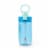 Manna™ Plastic Push Bottle - Blue Perspective: front