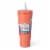 Manna™ Axel™ Stainless Steel Tumbler With Straw - Coral Perspective: front