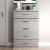 Hamsper 5-Drawer Dusty Gray Oak Chest of Drawers (46.4 in. × 16.1 in. × 30.7 in.) Perspective: front