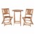 Martindale 3 Piece Folding Patio Bistro Set, Indoor/Outdoor Acacia Round Wood Table and 2 Perspective: front