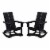 Poly Resin Rocking Adirondack Chair In Black - Set Of2 Perspective: front