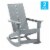 Poly Resin Rocking Adirondack Chair In Gray - Set Of2 Perspective: front