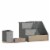 Comerford 3 Piece Galvanized Finish Metal and Rustic Wood Organizer Set For Desktop, Count Perspective: front