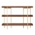 Martha Stewart Display Bookcase with Vertical Steel Posts - Walnut Wood Grain/Polished Brass Perspective: front