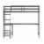 Riley Loft Bed Frame with Desk, Full Size Wooden Bed Frame with Protective Guard Rails & Perspective: front