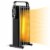 Costway 1500W Electric Space Heater Oil Filled Radiator Heater W/ Foldable Rack Black Perspective: front