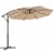Costway 10' Hanging Umbrella Patio Sun Shade Offset Outdoor Market W/t Cross Base Beige Perspective: front