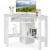 Costway Wooden Corner Desk With Drawer Computer PC Table Study Office Room White Perspective: front
