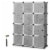 Costway DIY 12 Cube Portable Closet Storage Organizer Clothes Wardrobe Cabinet W/Doors Perspective: front
