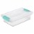 Sterilite Small Clip Box Clear Storage Tote Container with Latching Lid, 6 Pack Perspective: front