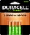 Duracell Rechargeable AAA Batteries, 4 Count Pack, Triple A Battery (Pack of 6) Perspective: front