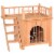 Wooden Pet House Dog Cat Puppy Room Bed Platform Bed Shelter Indoor Outdoor Perspective: front