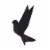 Resin 8  Origami Bird Wall Decor, Black Perspective: front