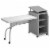 Oklahoma Sound Edupod Series Metal Teacher's Desk and Lectern Combo in Gray Perspective: front