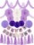 MEANT2TOBE - Meant2Be FIRST BIRTHDAY DECOR Set Gold Cake Topper, Purple Banner & More! Perspective: front