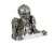 Steampunk Mechanical Skeleton Sculptural Toilet Paper Holder Perspective: front