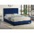 Ashley Tufted Velvet Fabric King Platform Bed in Blue Perspective: front