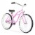 Firmstrong Urban Single Speed Women's 26 Inch Lady Beach Cruiser Bike, Pink Perspective: front