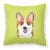 Carolines Treasures  BB1316PW1414 Checkerboard Lime Green Corgi Fabric Decorativ Perspective: front