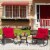 3 PC Rocking Bistro Set Patio Furniture(Red) Perspective: front