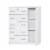 Better Home Products JCF Sofie 5 Drawer Wooden Tall Chest Wardrobe in White Perspective: front