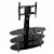 Better Home Products Ava Swivel Mount Oval Black Glass TV Stand for 55-inch TV Perspective: front
