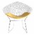 MOS Wire 18x26  Powdercoated Metal PU and Foam Dining Chair in Chrome/Yellow Perspective: front