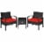 Slickblue 3-Piece Rattan Wicker Sofa Set for Patio with Removable Cushions Perspective: front