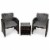 Slickblue 3 Pieces PE Rattan Wicker Furniture Set with Cushion Sofa Coffee Table for Garden Perspective: front