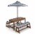 Slickblue Kids Picnic Table and Bench Set with Cushions and Height Adjustable Umbrella Perspective: front