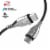 Naztech 15501 6 Ft. Titanium USB-C to USB-C Braided Cable - Black Perspective: front