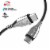 Naztech 15501 6 Ft. Titanium USB-C to USB-C Braided Cable - Black Perspective: front