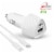 Hypergear 15623 SpeedBoost 25W PD USB-C Car Kit - White Perspective: front
