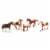 Country Life Farm Animal Set, Five Horses With/Without Saddles (05593F) Perspective: front