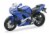 1:18 Scale Die-Cast Motorcycle - Blue Yamaha YZF-R6 Perspective: front