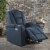 Everette Tufted Navy Blue Fabric Power Recliner with Arm Storage and USB Cord Perspective: front