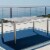 Coral Coral Outdoor Aluminum Dining Table with Tempered Glass Table Top Perspective: front