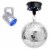 12 Mirror Disco Ball Spotlight Kit w/ Rotating Motor & LED Pinspot Spot Light Home Party Perspective: front