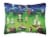 Carolines Treasures 7403PW1216 Corgi Backyard Circus Canvas Fabric Decorative P Perspective: front
