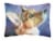 Carolines Treasures 7405PW1216 Corgi Devotion Canvas Fabric Decorative Pillow Perspective: front