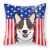 Carolines Treasures  BB2185PW1414 American Flag and Tricolor Corgi Fabric Decora Perspective: front